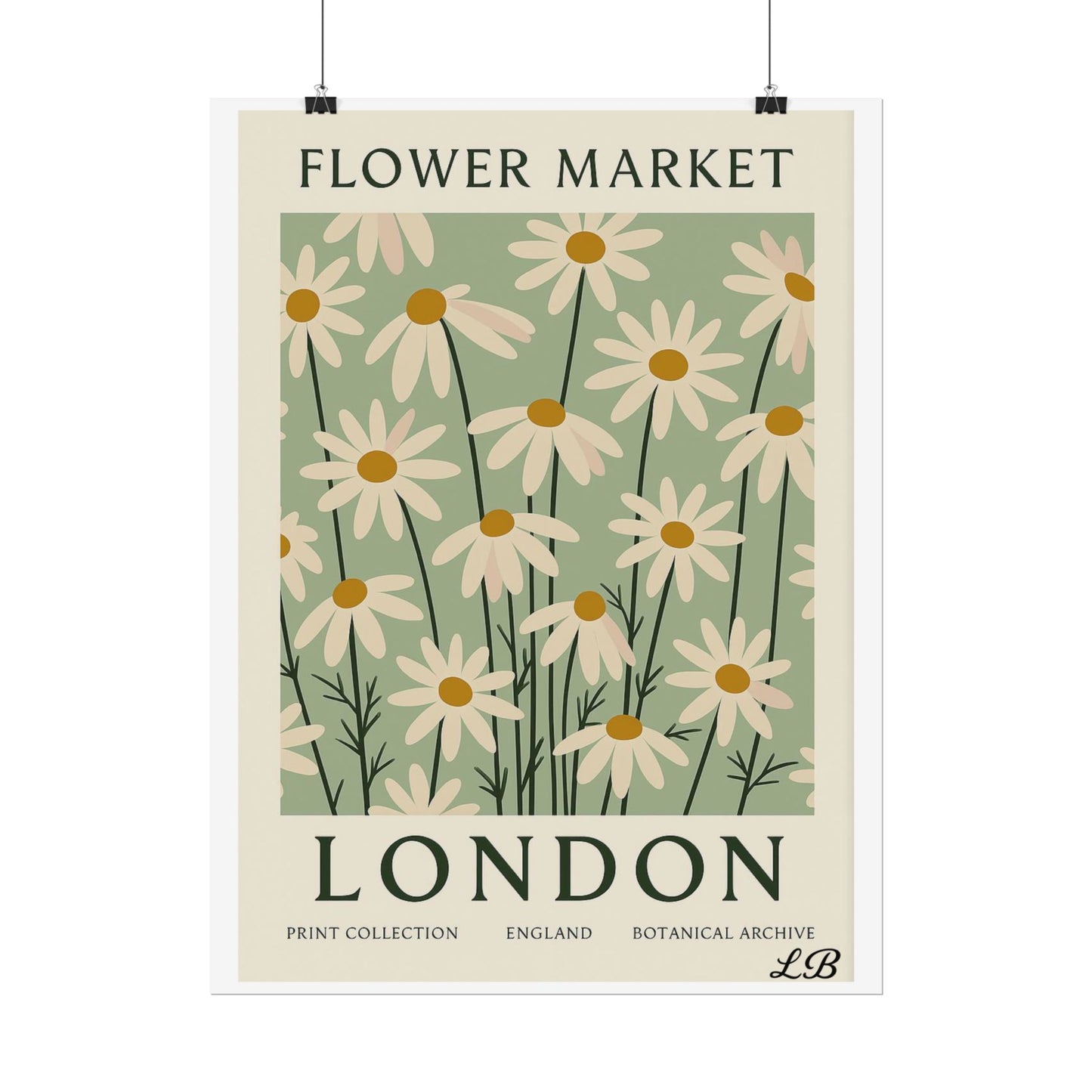 Floral Print Wall Poster - London Olive Bloom
