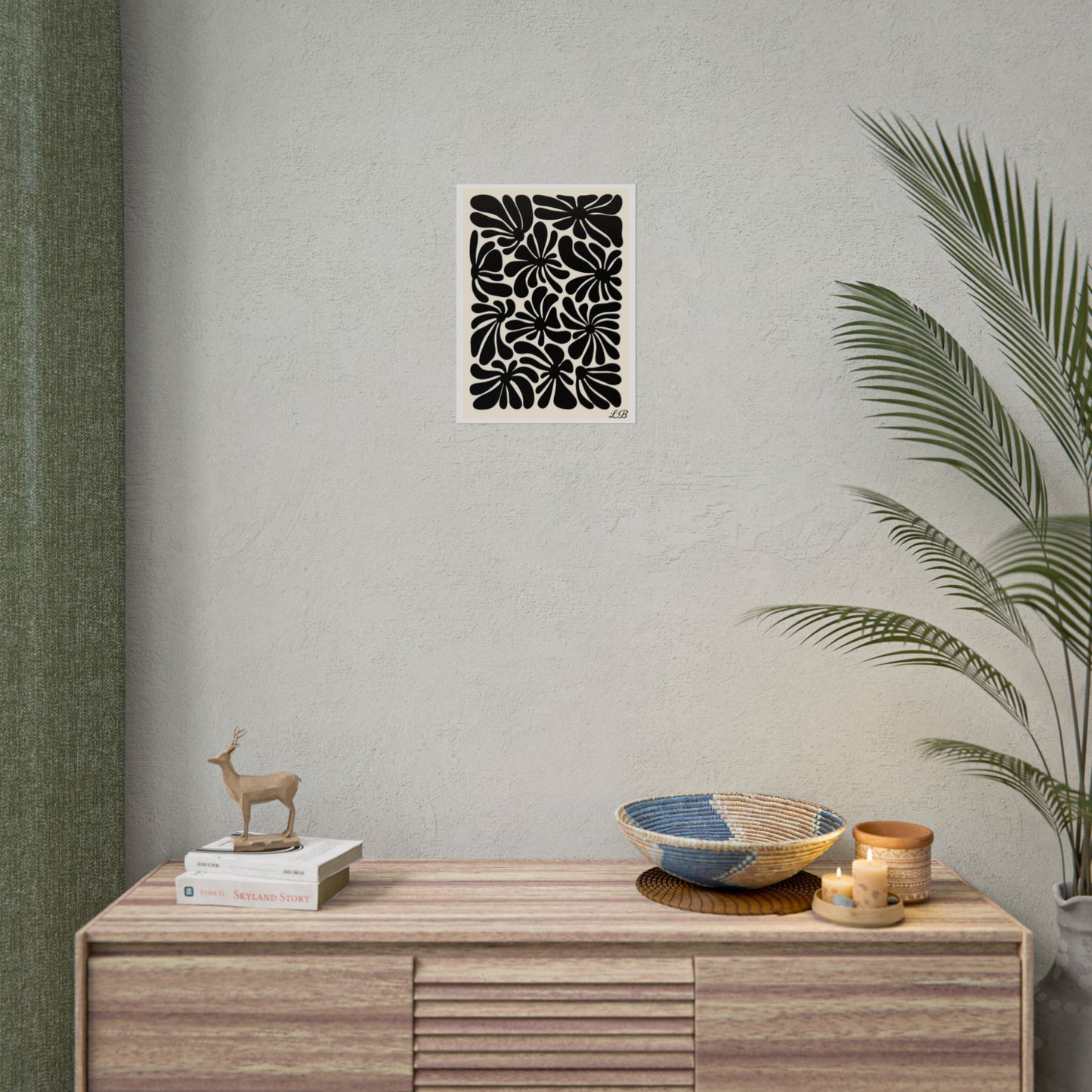 Floral Print Wall Poster - Noir Petal