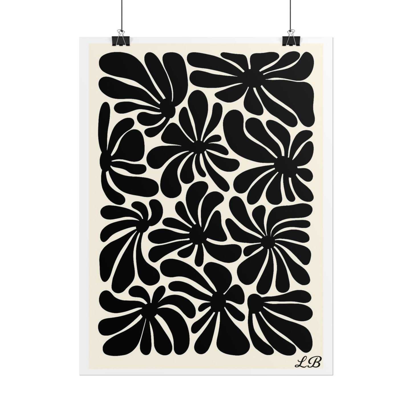 Floral Print Wall Poster - Noir Petal