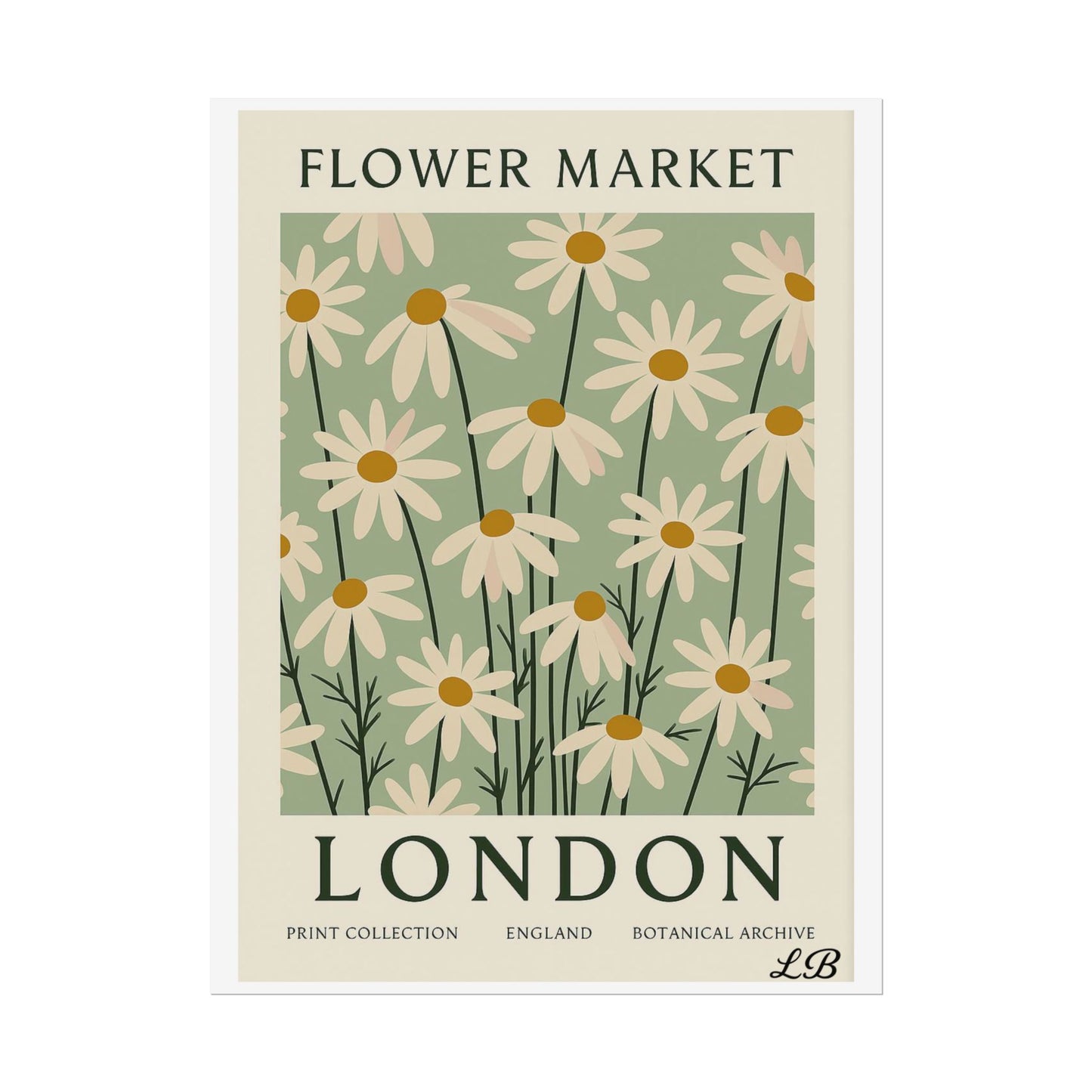 Floral Print Wall Poster - London Olive Bloom