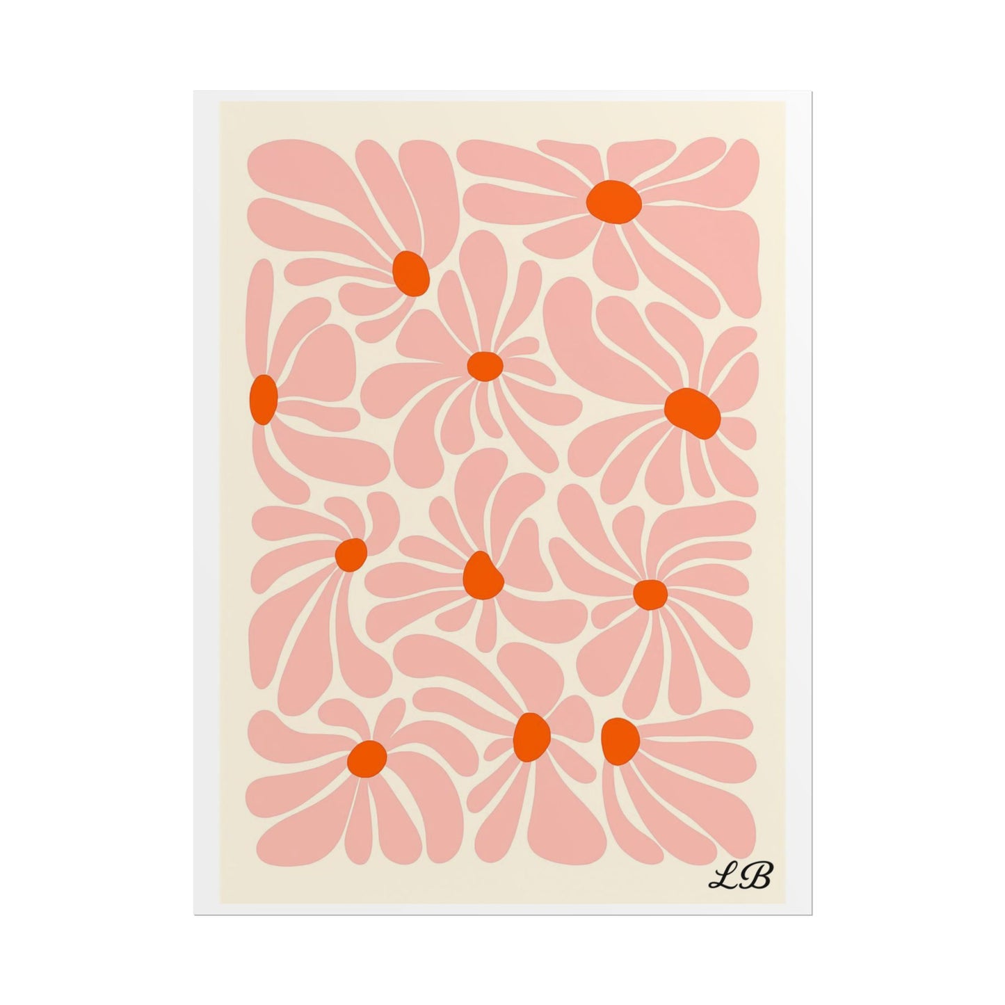 Floral Print Wall Poster - Peach Petal
