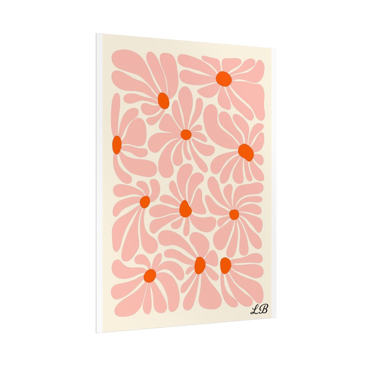 Floral Print Wall Poster - Peach Petal