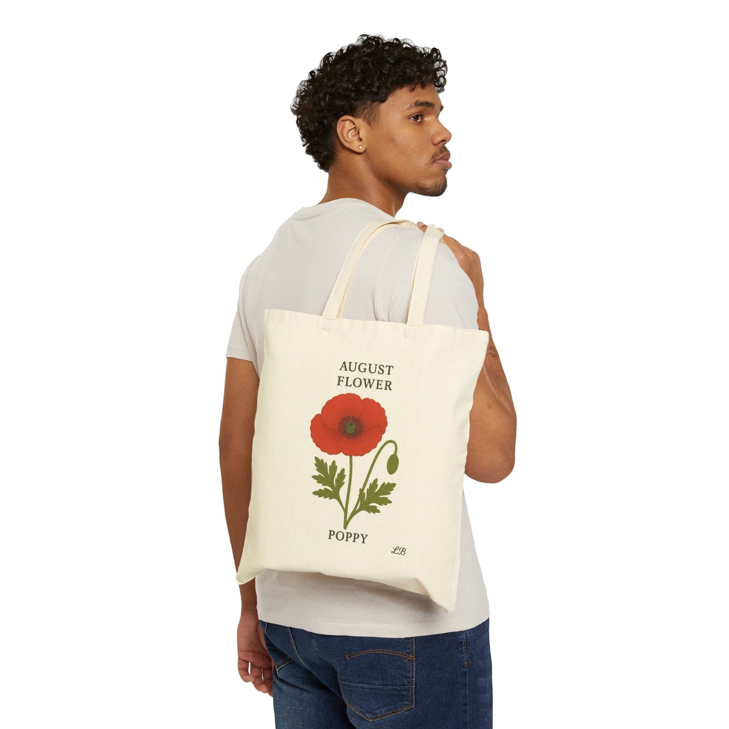 Bloom by Month Tote Bag - August - Poppy