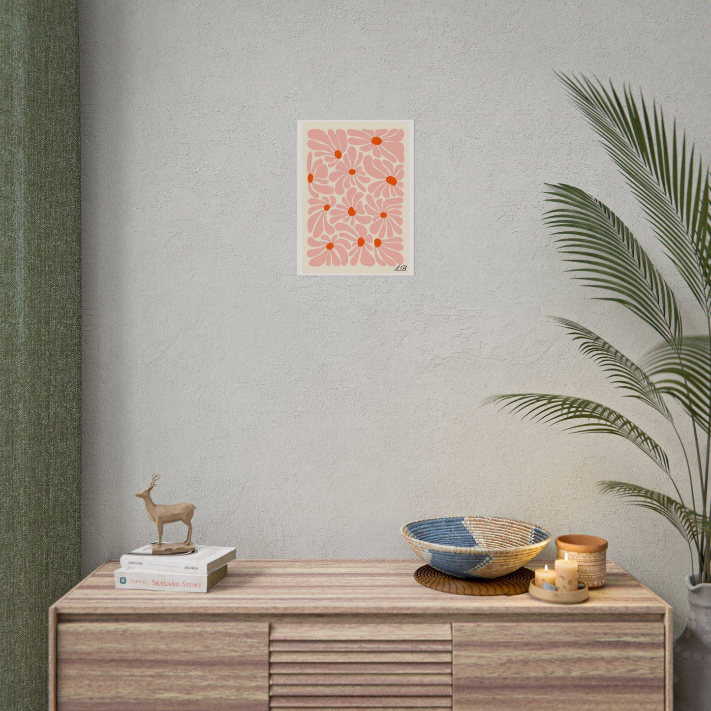 Floral Print Wall Poster - Peach Petal