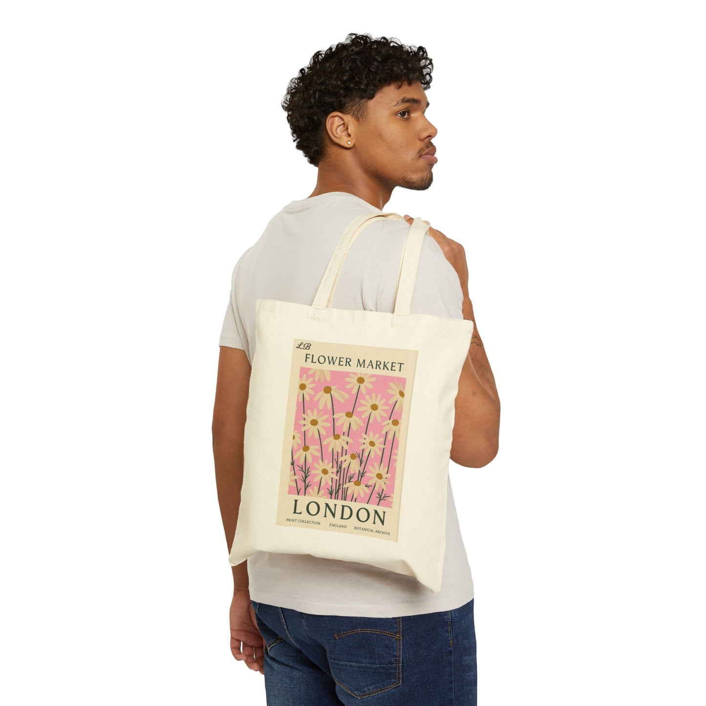 Floral Cotton Canvas Tote Bag - London Bloom