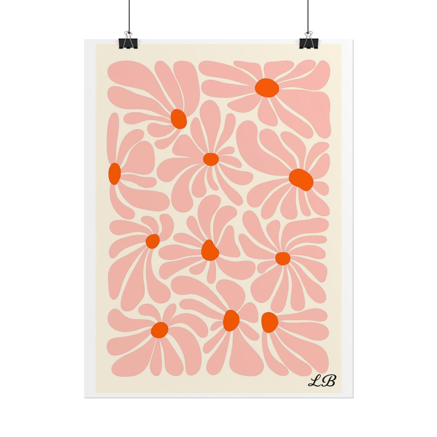 Floral Print Wall Poster - Peach Petal