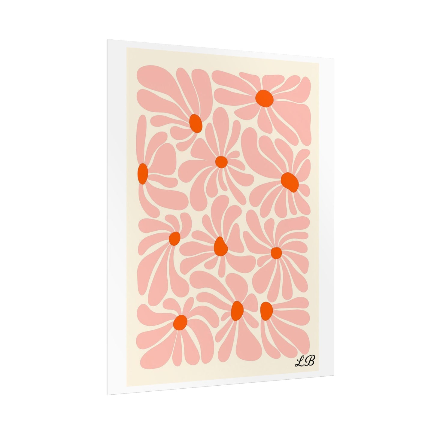 Floral Print Wall Poster - Peach Petal
