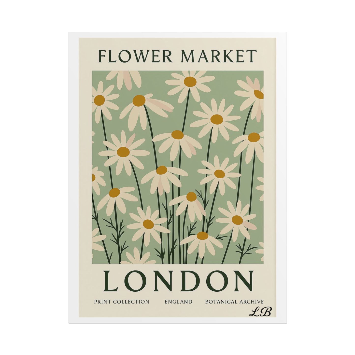 Floral Print Wall Poster - London Olive Bloom