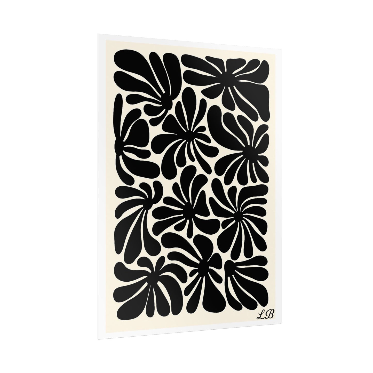 Floral Print Wall Poster - Noir Petal