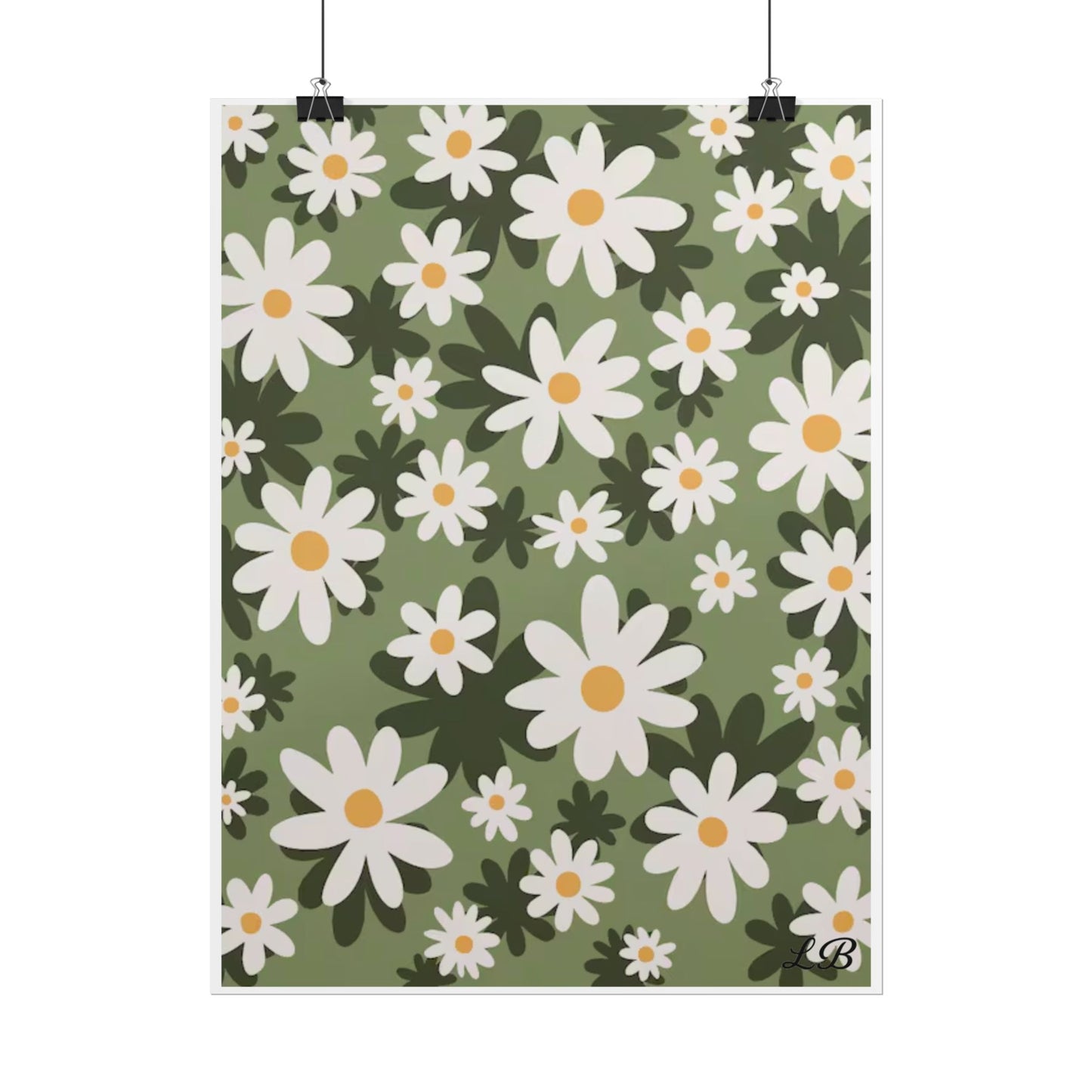 Floral Print Wall Poster - Daisy Dusk
