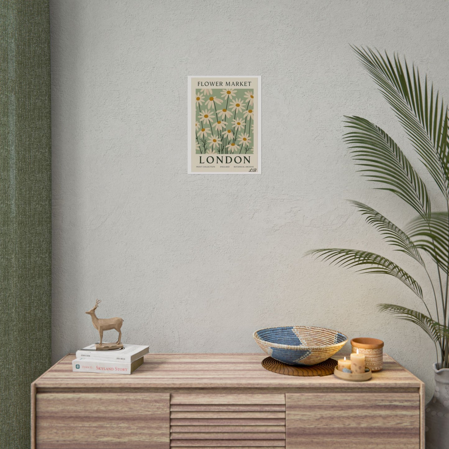 Floral Print Wall Poster - London Olive Bloom
