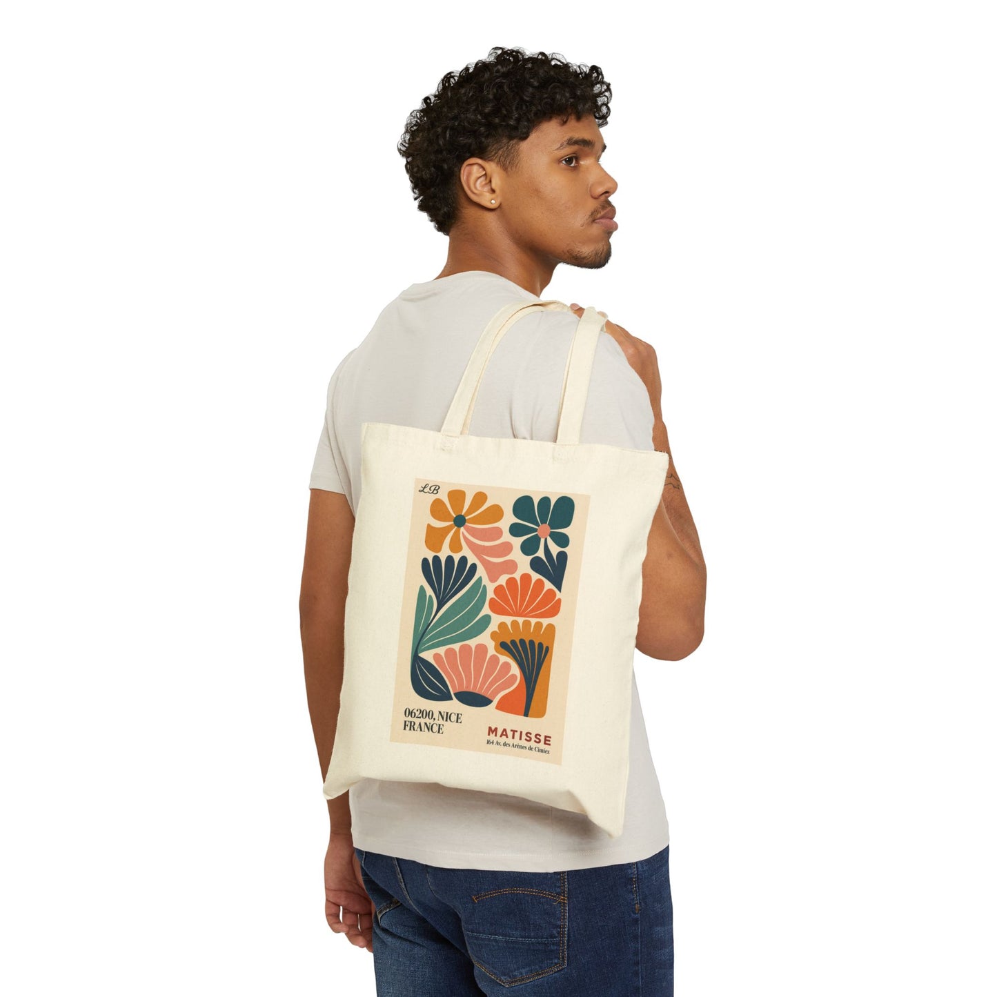 Floral Cotton Canvas Tote Bag - Matisse Bloom