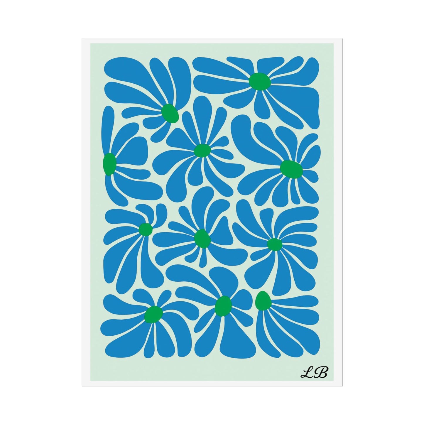 Floral Print Wall Poster - Ocean Petal
