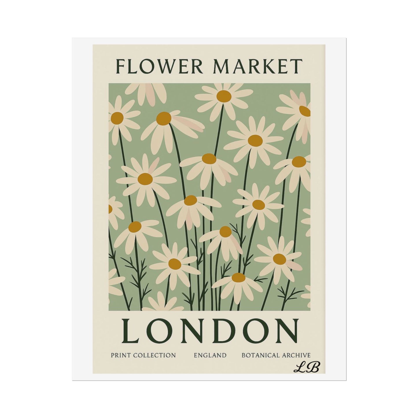 Floral Print Wall Poster - London Olive Bloom