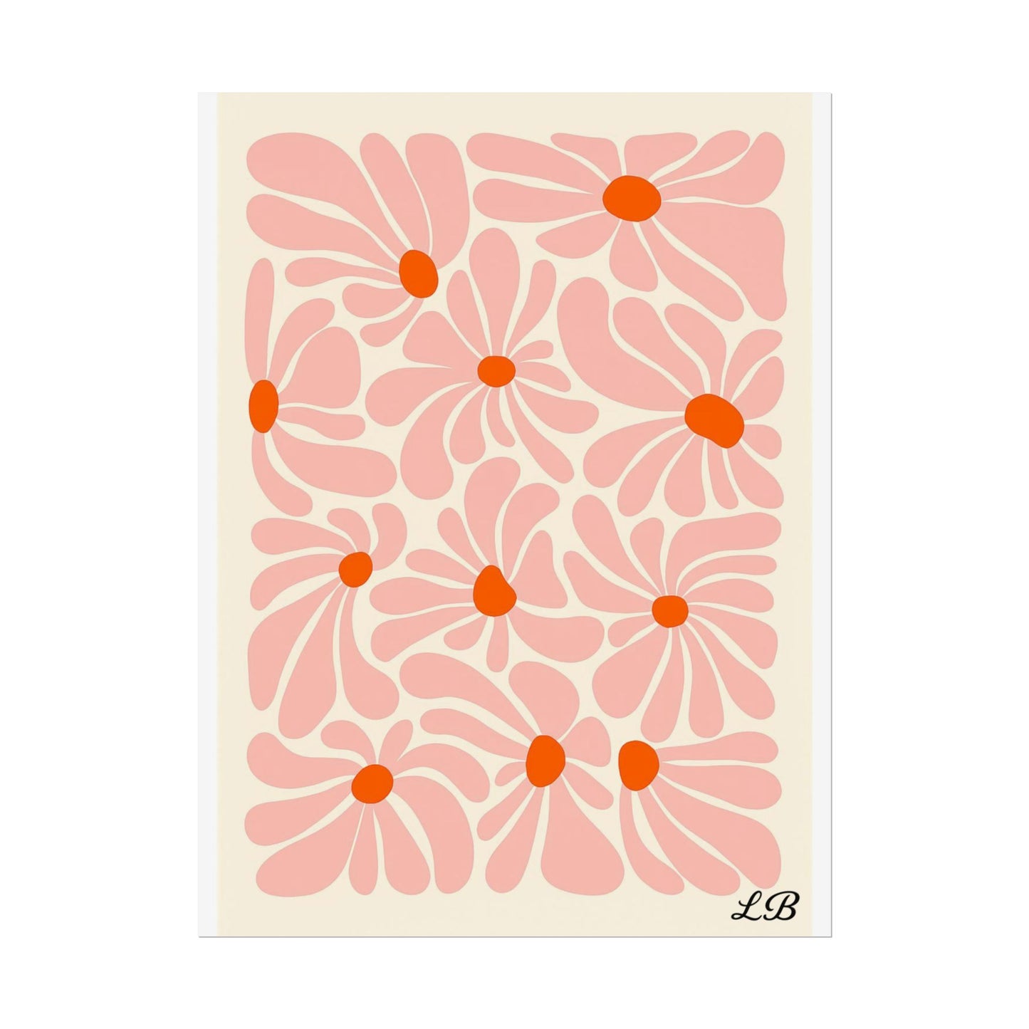 Floral Print Wall Poster - Peach Petal