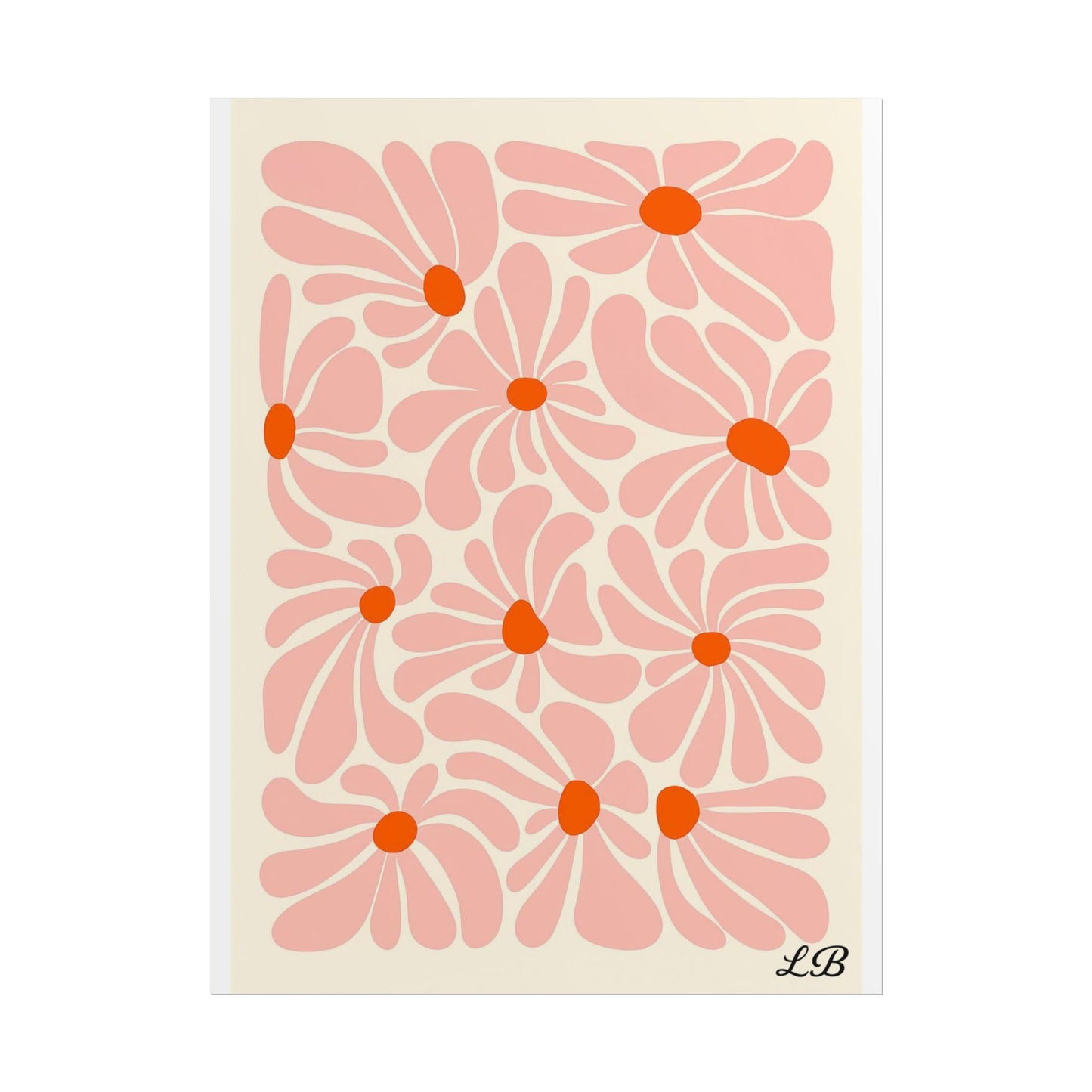 Floral Print Wall Poster - Peach Petal