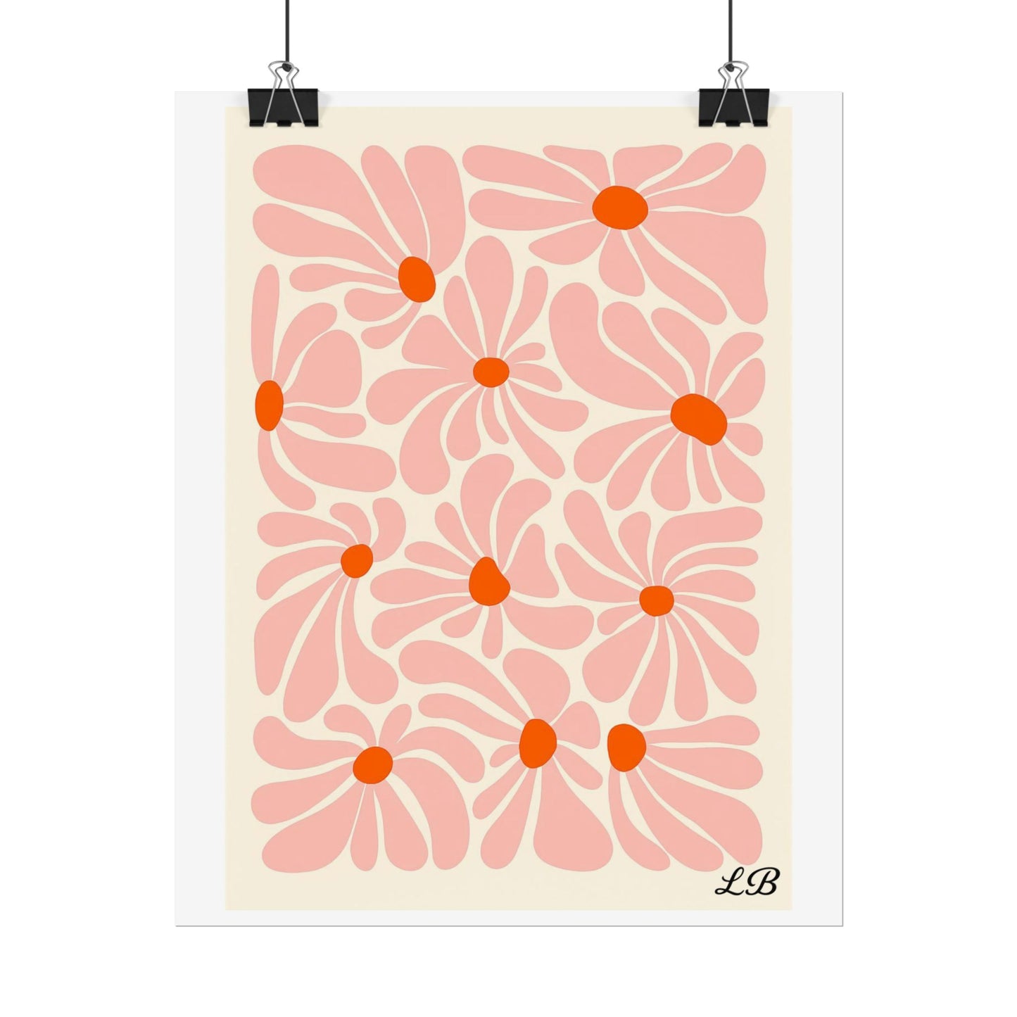 Floral Print Wall Poster - Peach Petal