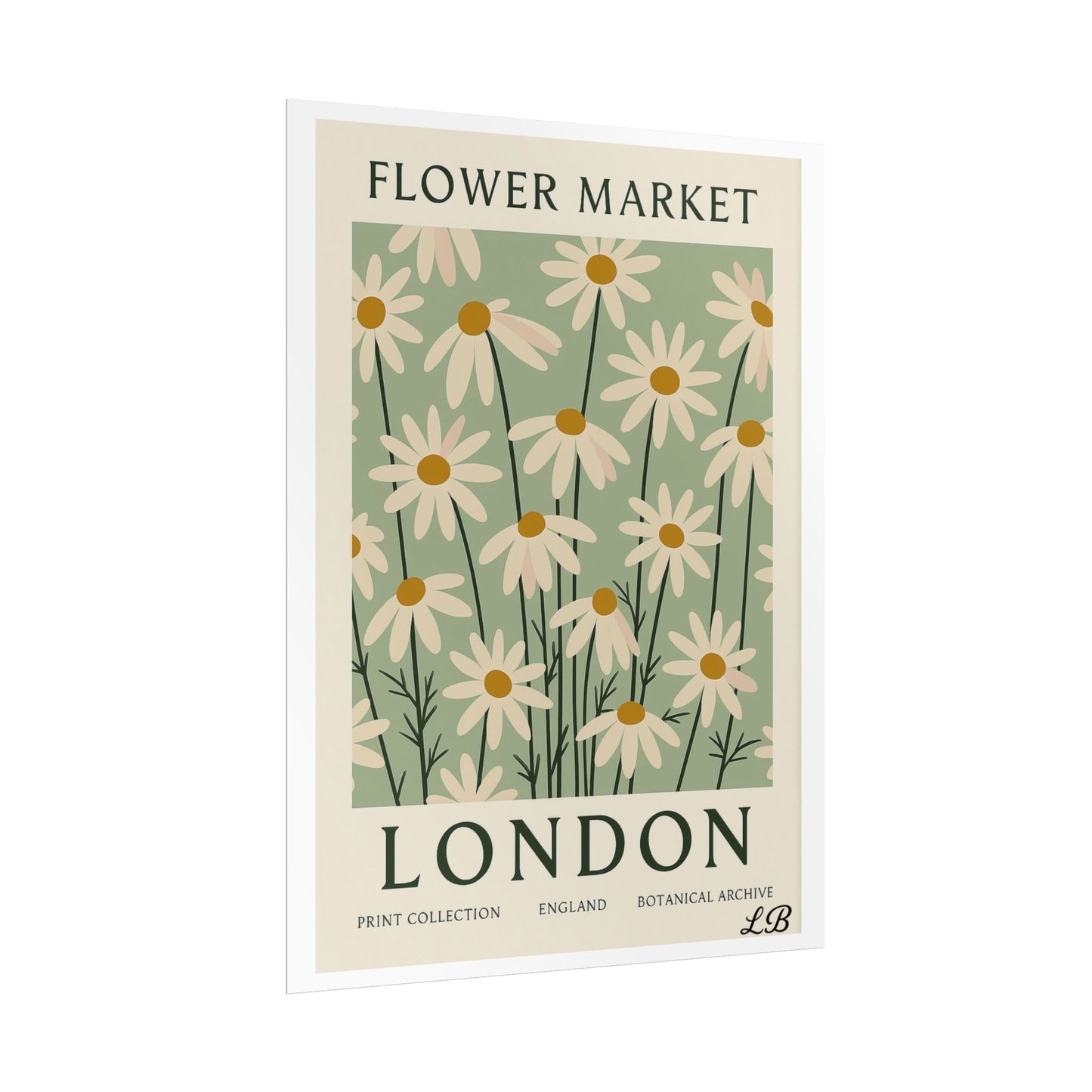 Floral Print Wall Poster - London Olive Bloom