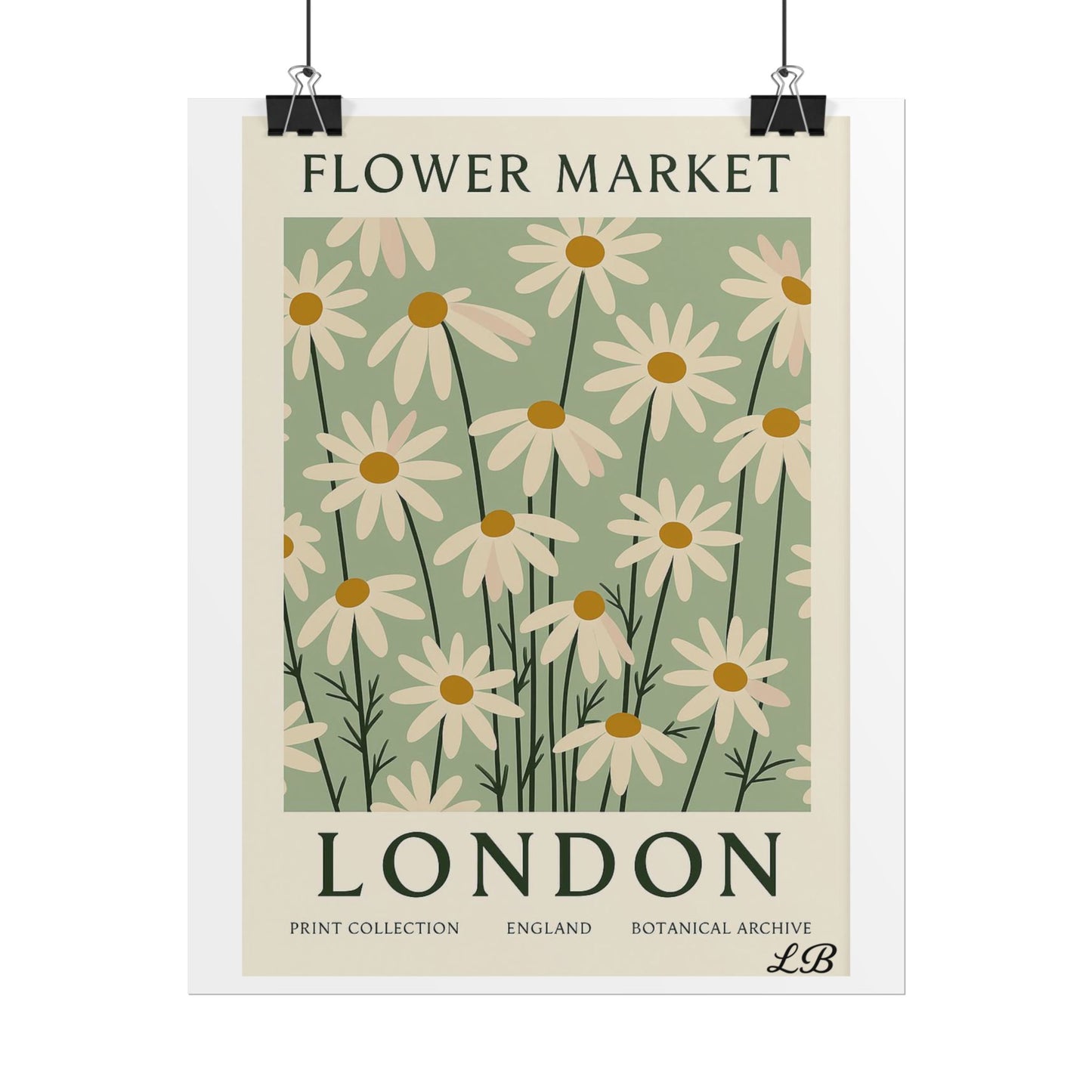 Floral Print Wall Poster - London Olive Bloom