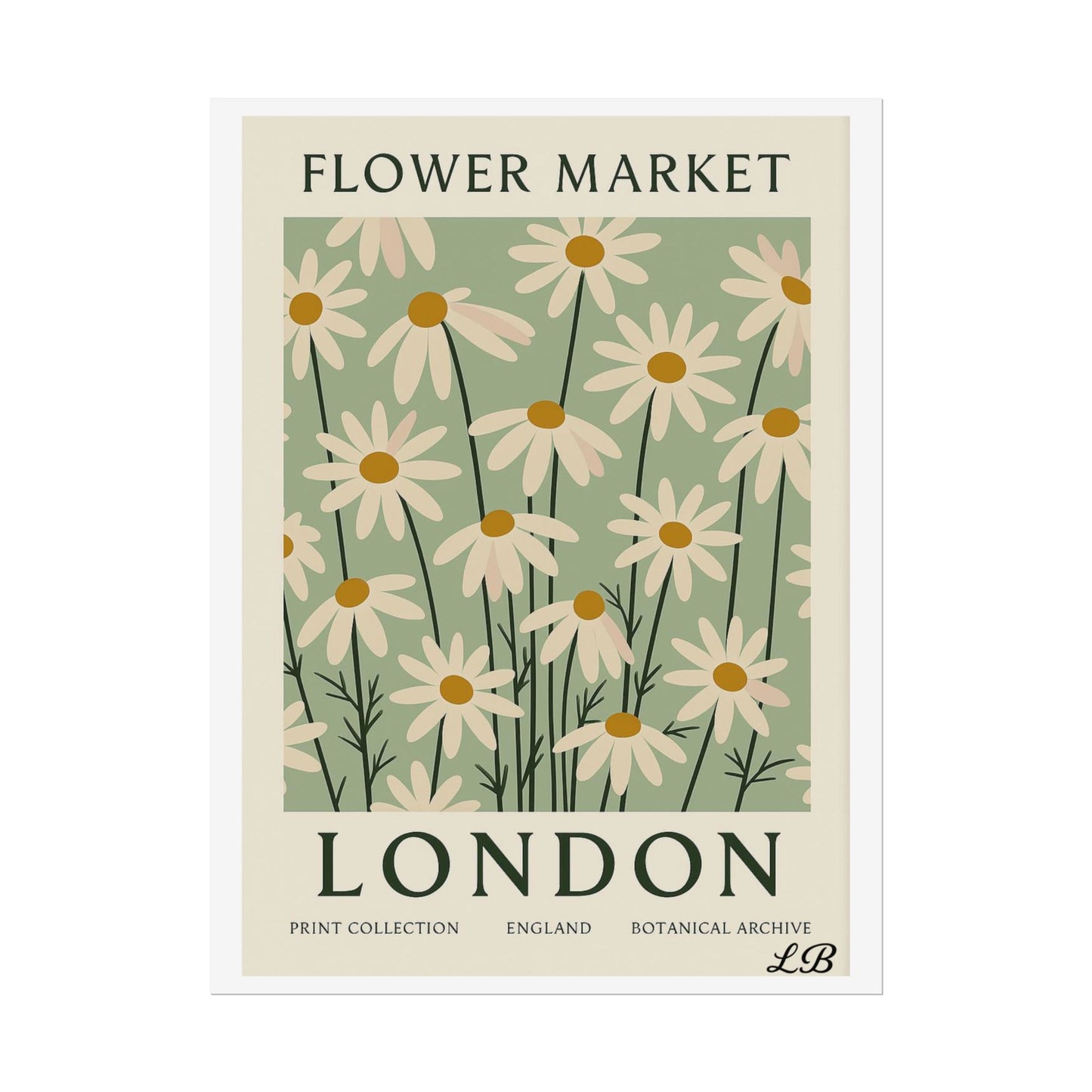 Floral Print Wall Poster - London Olive Bloom
