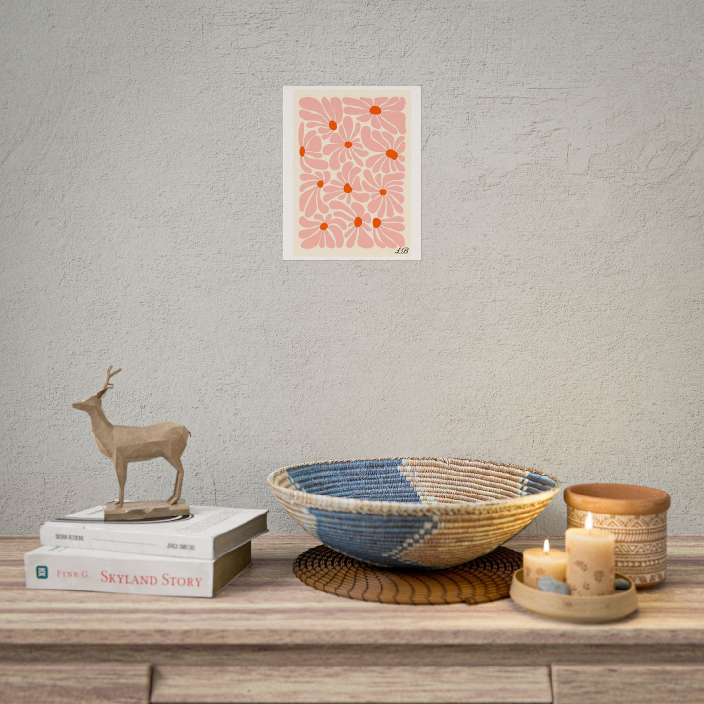 Floral Print Wall Poster - Peach Petal