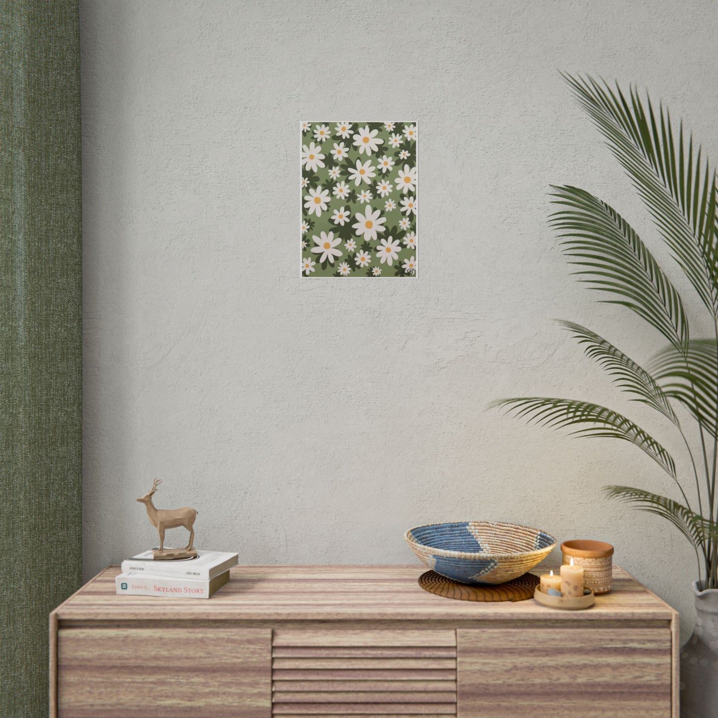 Floral Print Wall Poster - Daisy Dusk