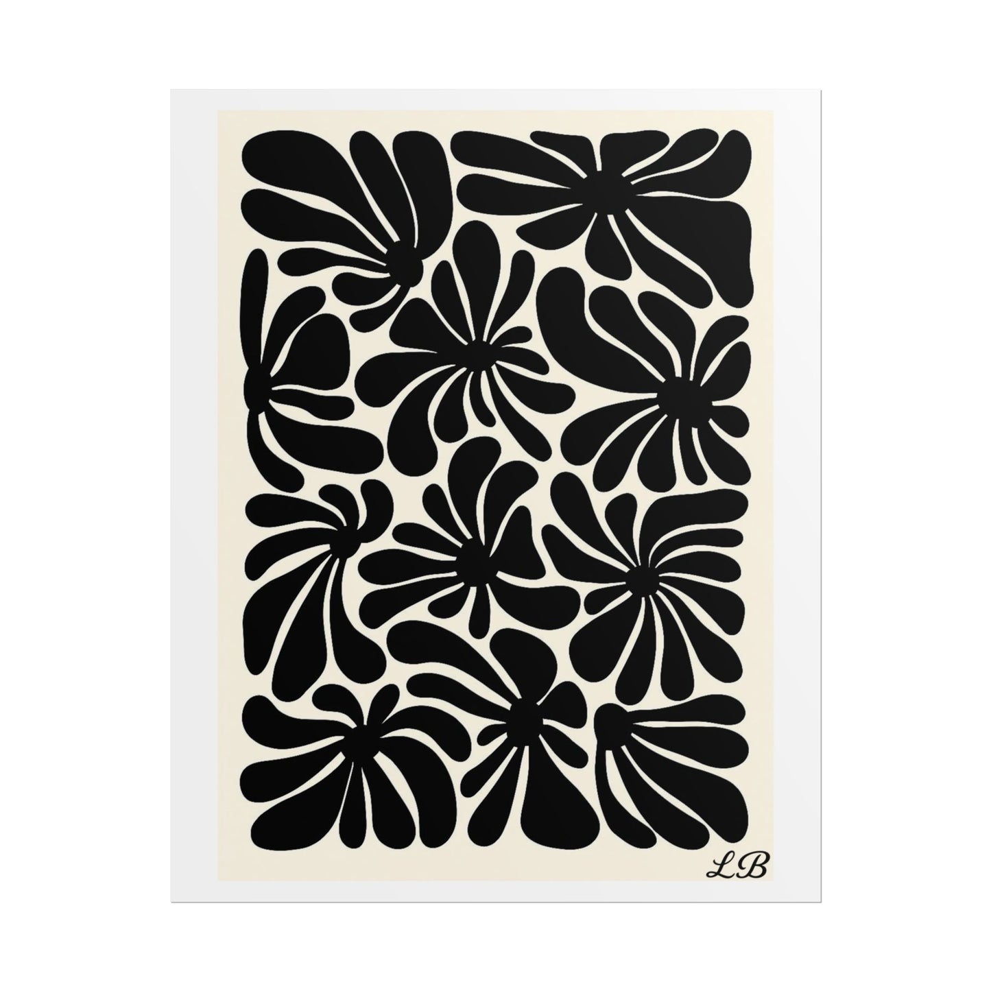Floral Print Wall Poster - Noir Petal