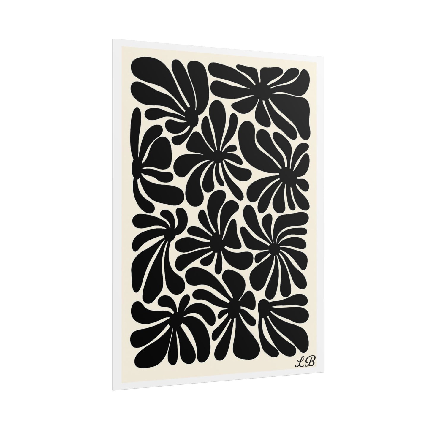 Floral Print Wall Poster - Noir Petal