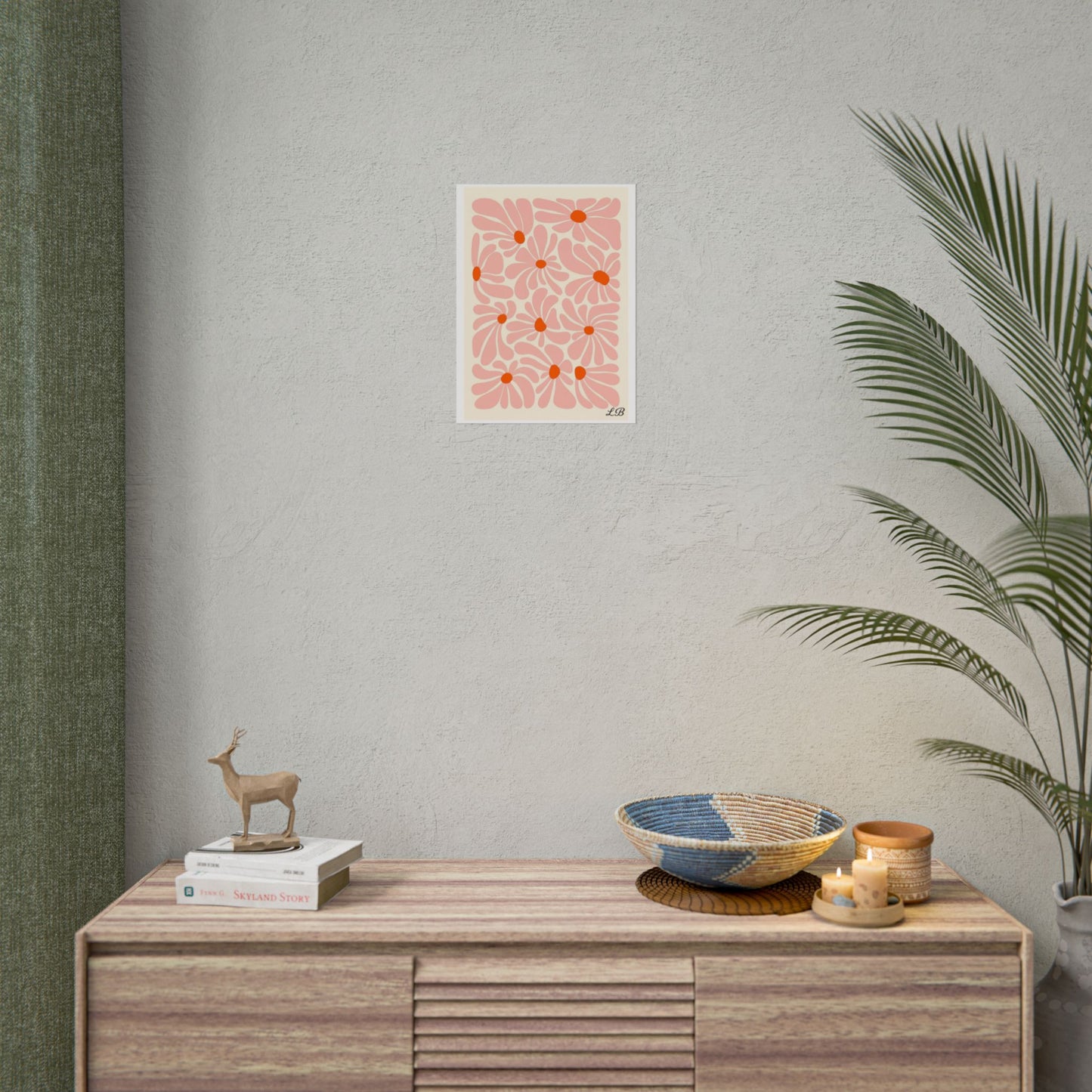 Floral Print Wall Poster - Peach Petal