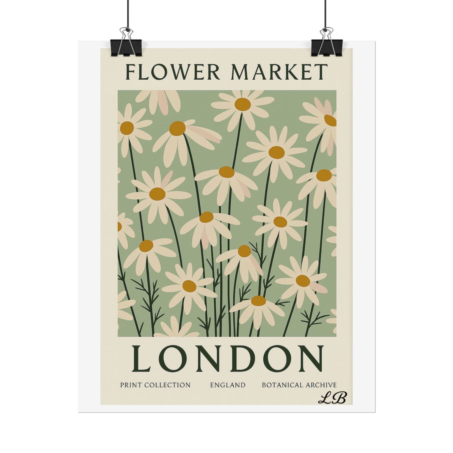 Floral Print Wall Poster - London Olive Bloom