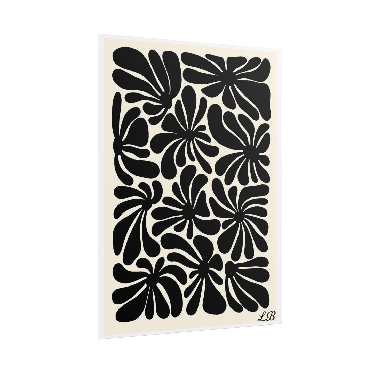 Floral Print Wall Poster - Noir Petal