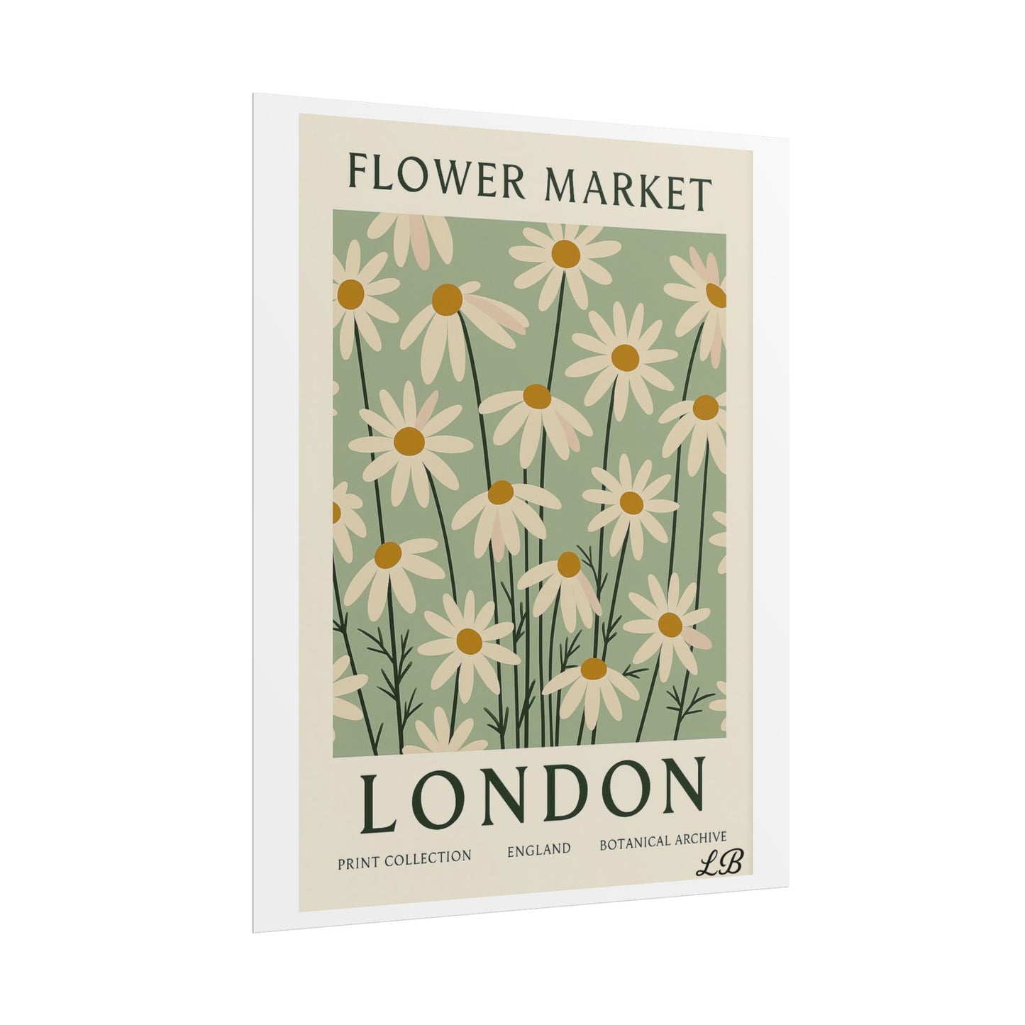 Floral Print Wall Poster - London Olive Bloom