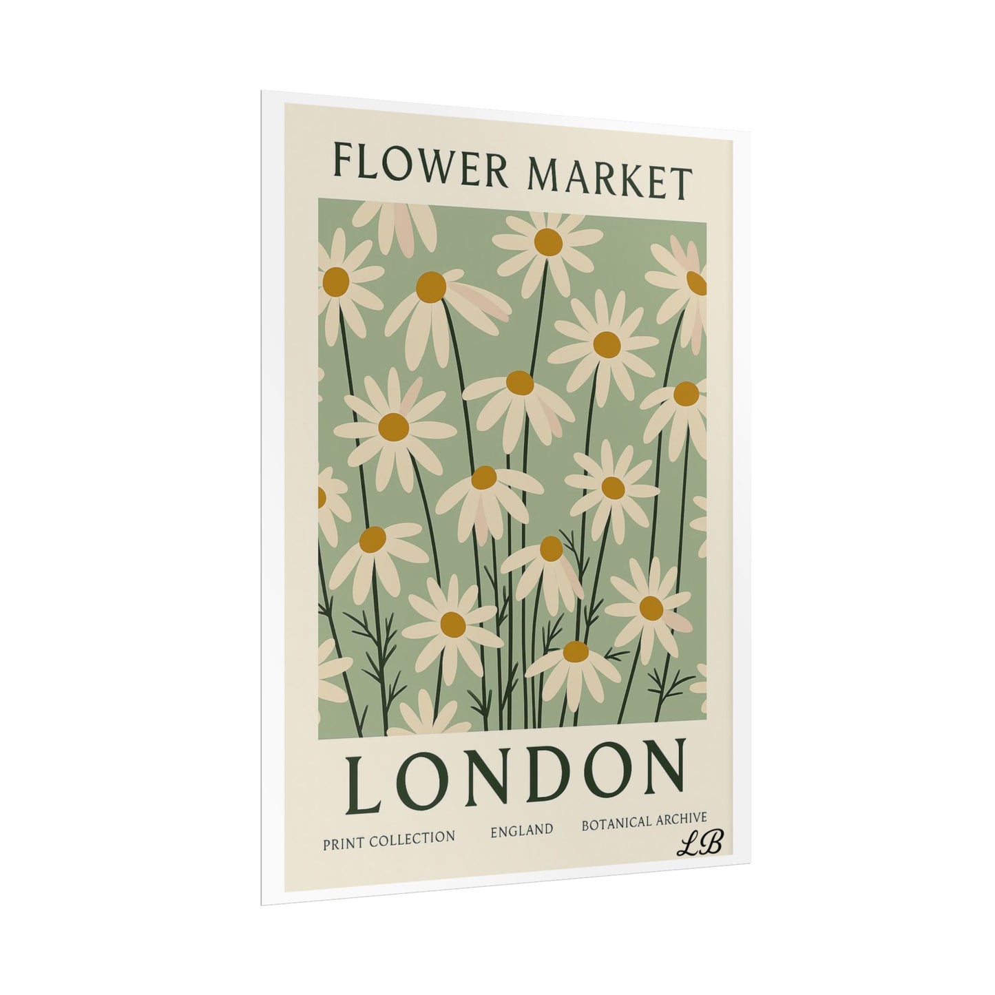 Floral Print Wall Poster - London Olive Bloom