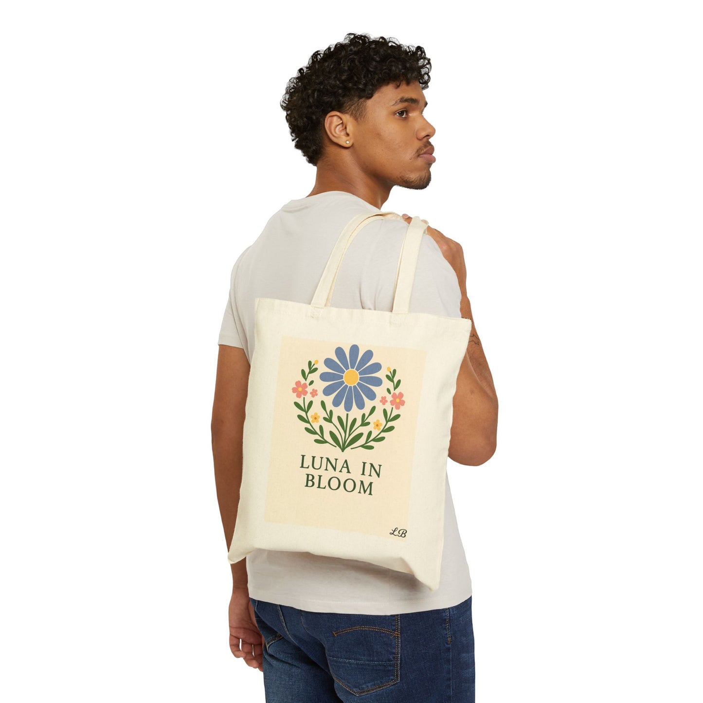Floral Cotton Canvas Tote Bag - Luna Original - Grace