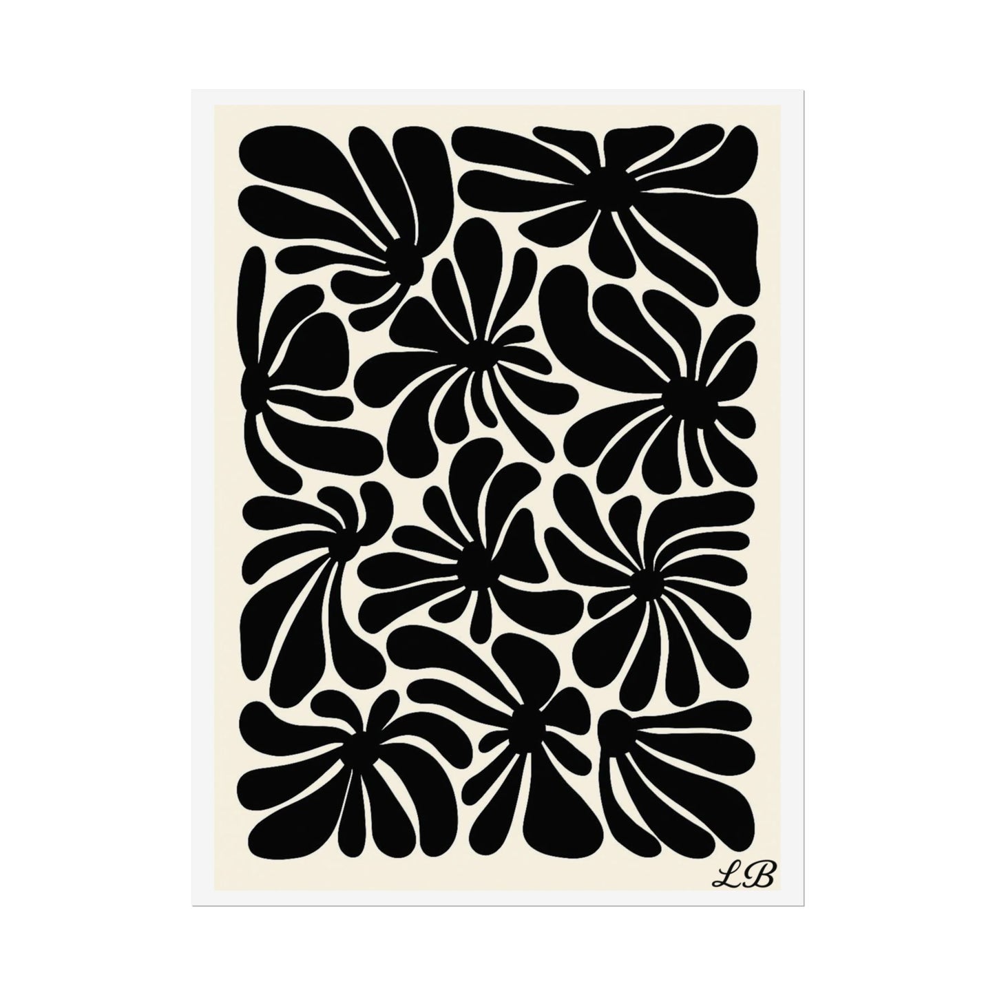 Floral Print Wall Poster - Noir Petal