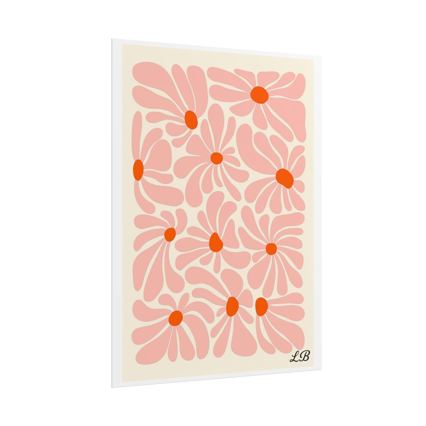 Floral Print Wall Poster - Peach Petal
