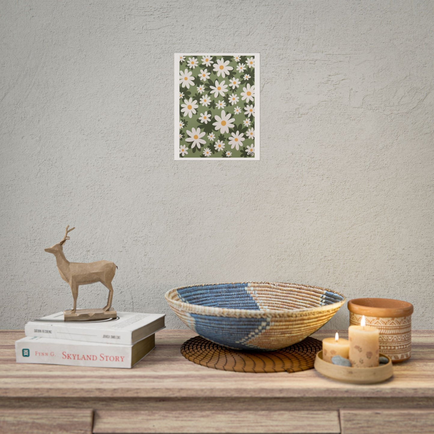 Floral Print Wall Poster - Daisy Dusk