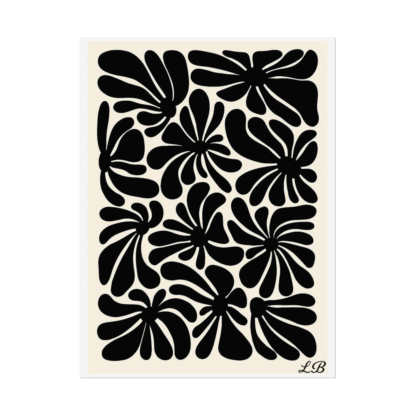 Floral Print Wall Poster - Noir Petal