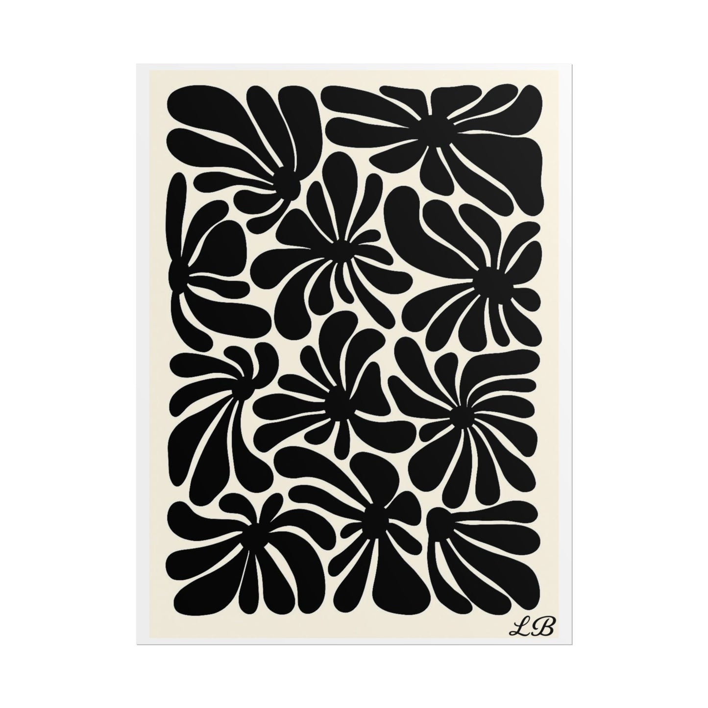 Floral Print Wall Poster - Noir Petal