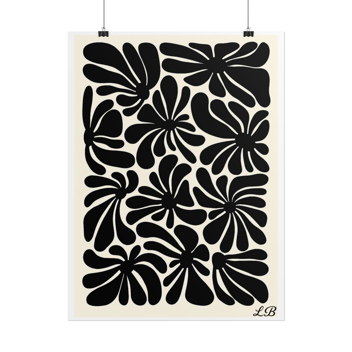 Floral Print Wall Poster - Noir Petal