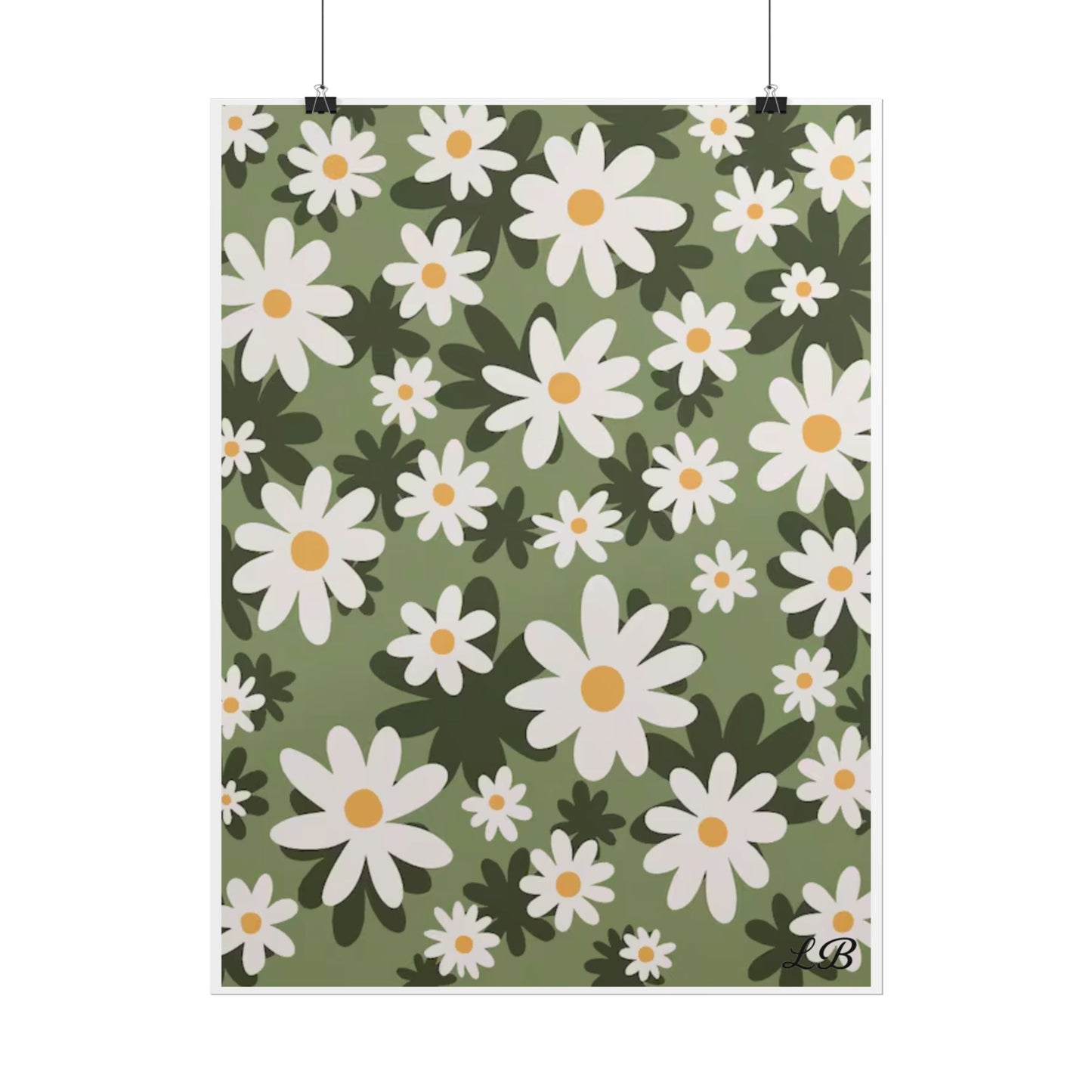 Floral Print Wall Poster - Daisy Dusk