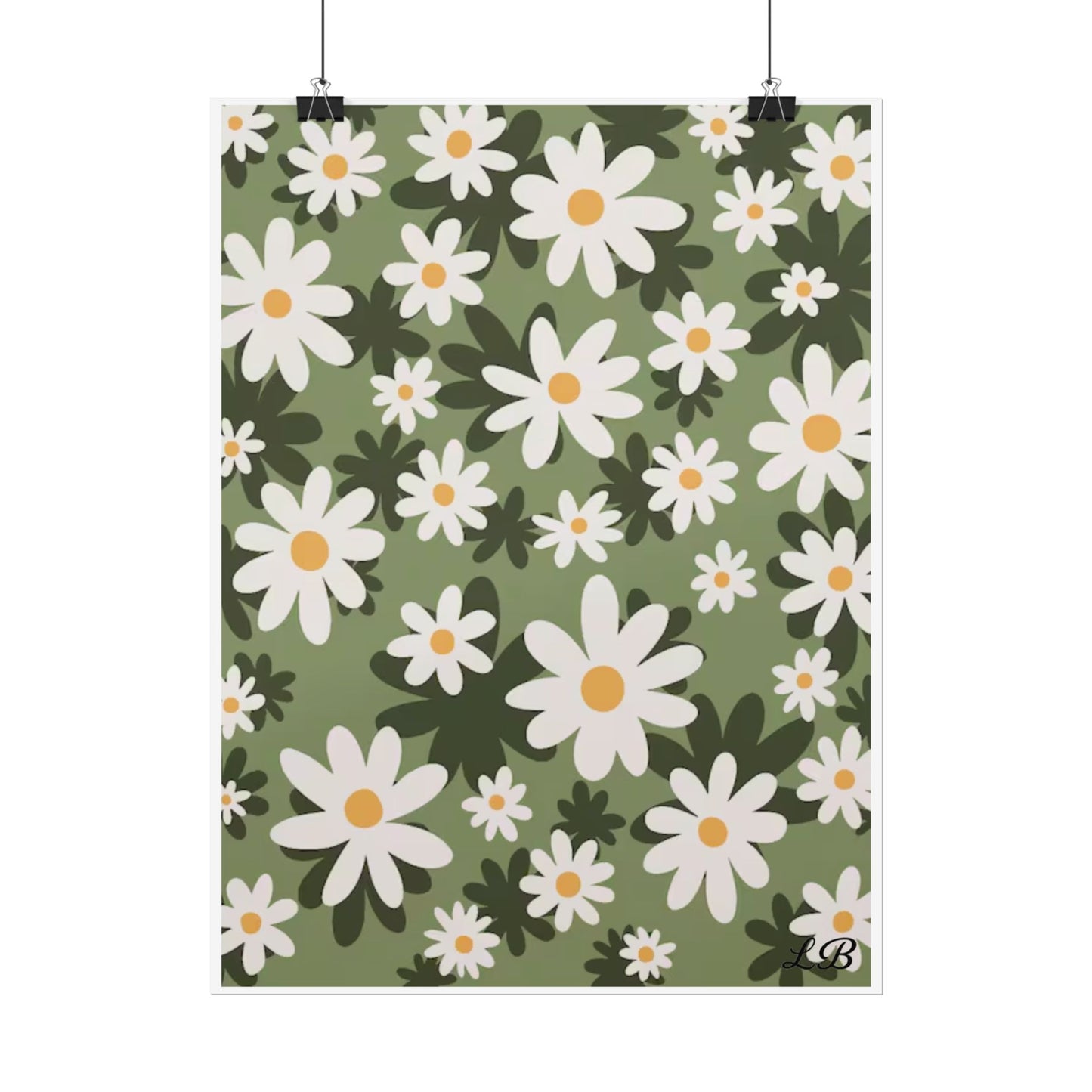 Floral Print Wall Poster - Daisy Dusk