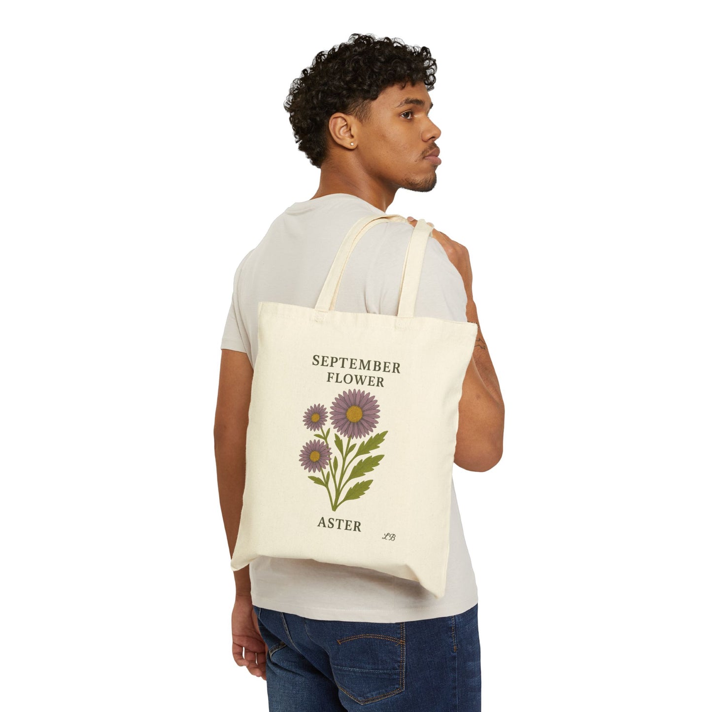 Bloom by Month Tote Bag - September - Aster