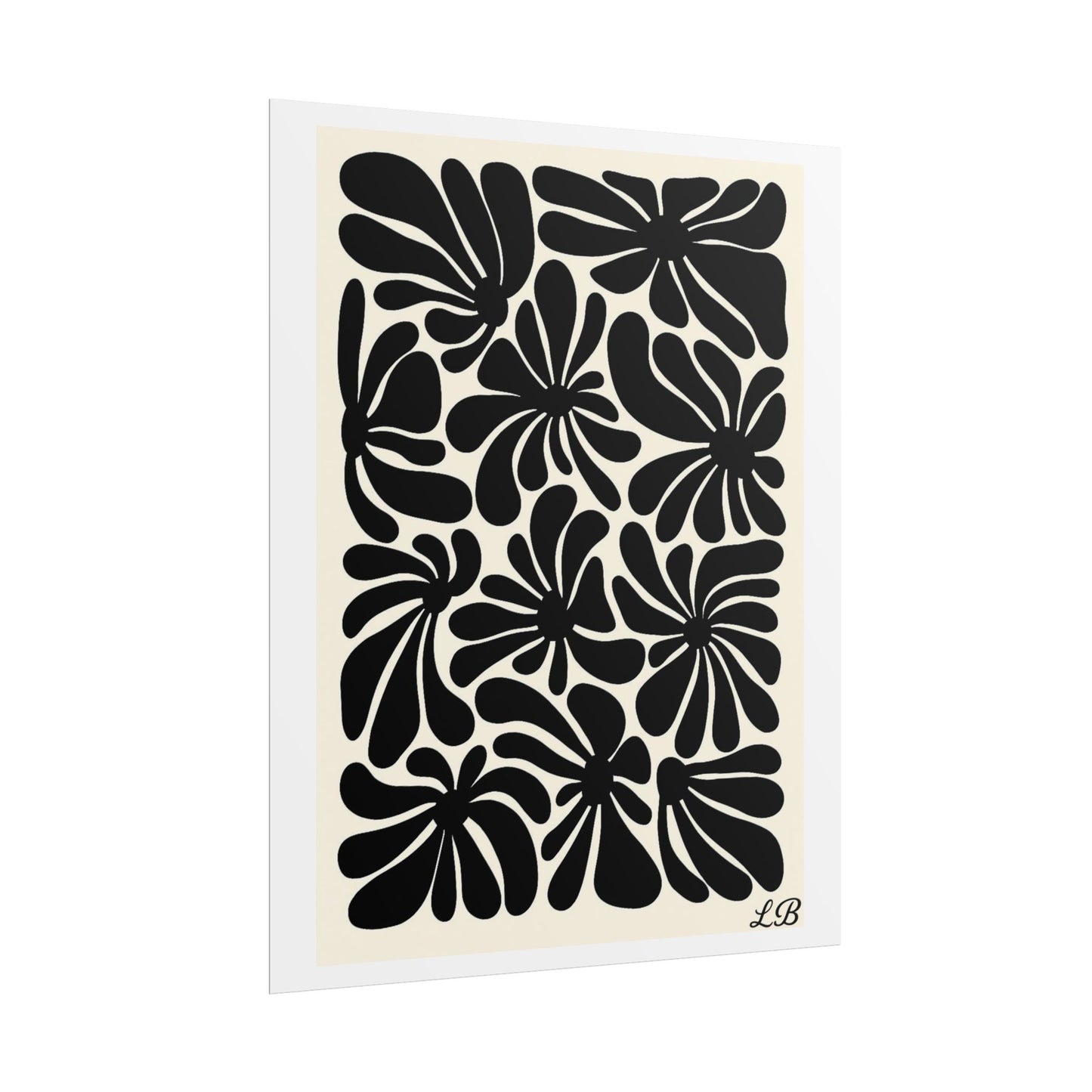 Floral Print Wall Poster - Noir Petal
