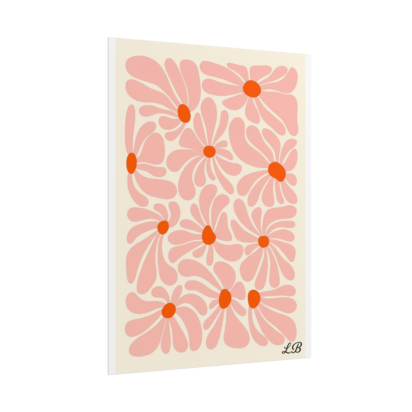 Floral Print Wall Poster - Peach Petal