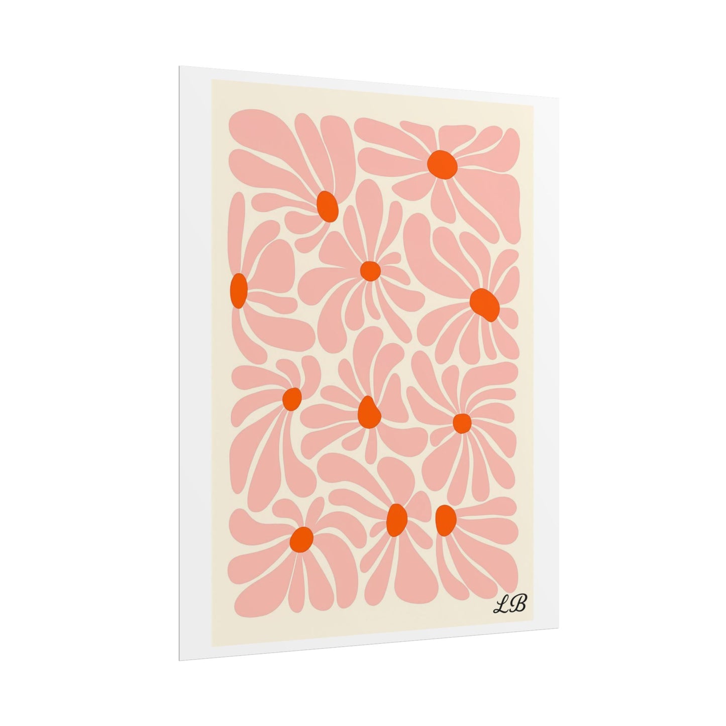 Floral Print Wall Poster - Peach Petal