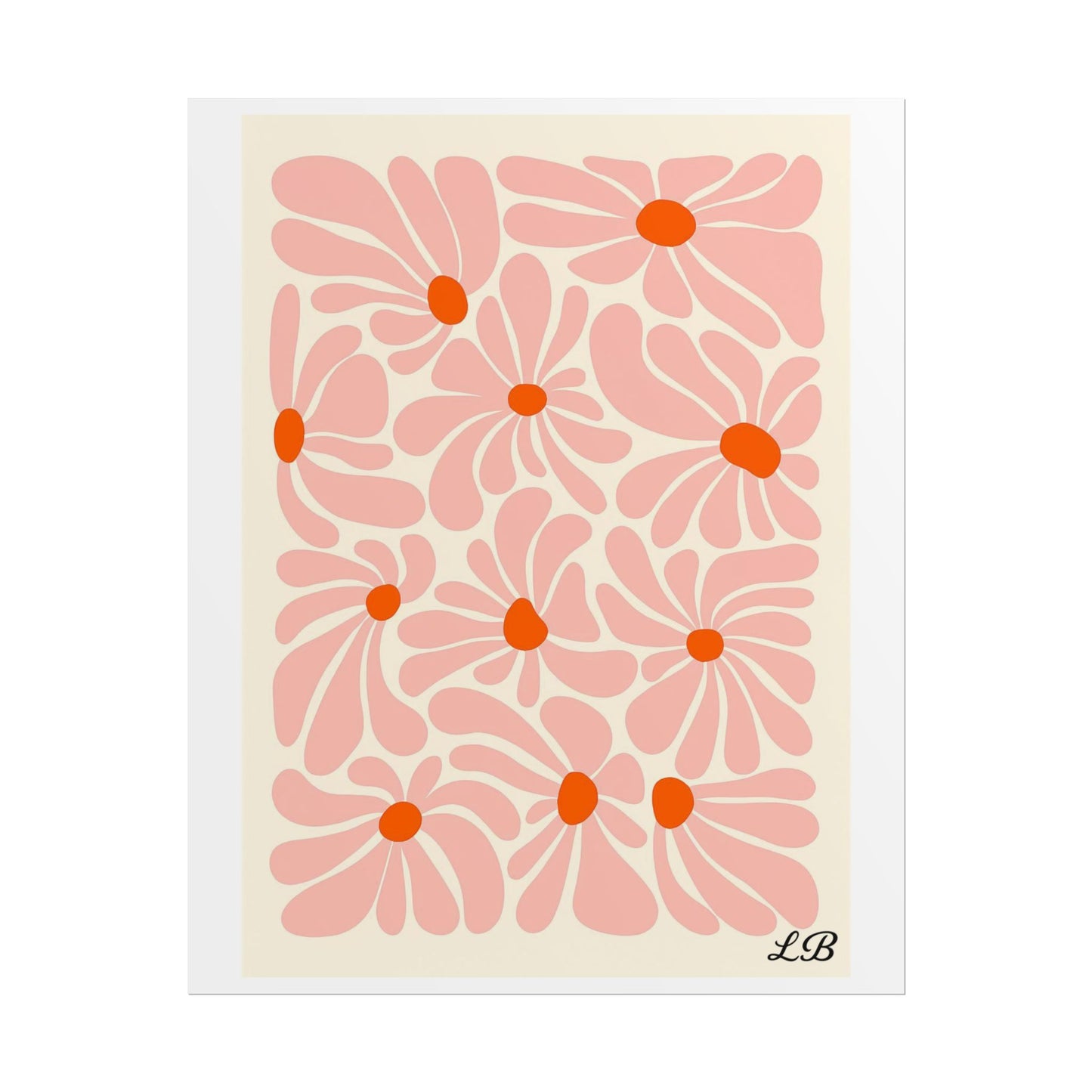 Floral Print Wall Poster - Peach Petal
