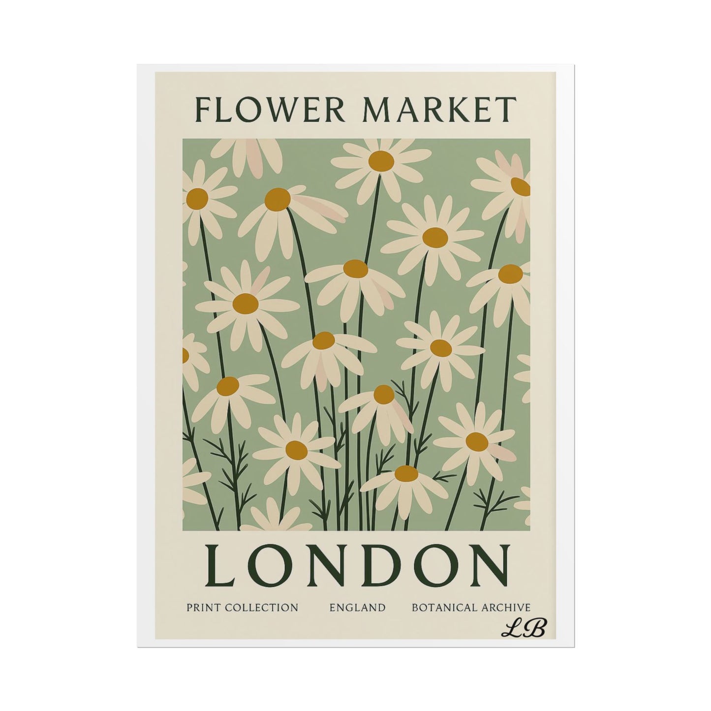 Floral Print Wall Poster - London Olive Bloom