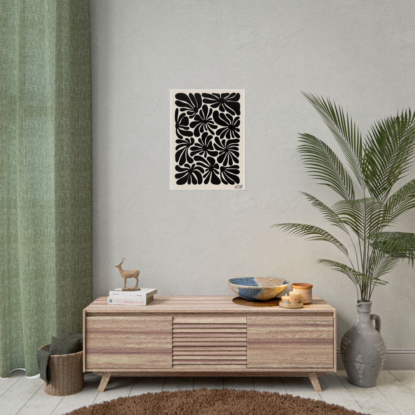 Floral Print Wall Poster - Noir Petal
