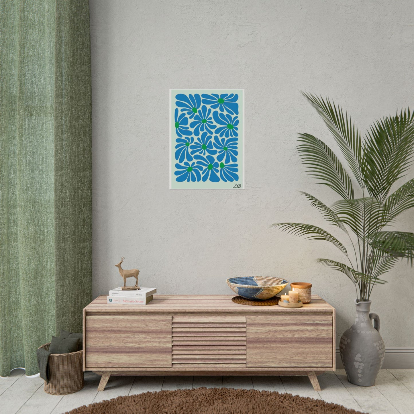 Floral Print Wall Poster - Ocean Petal